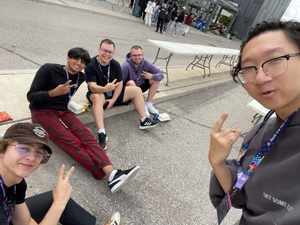 Waterloo Squad waiting for food